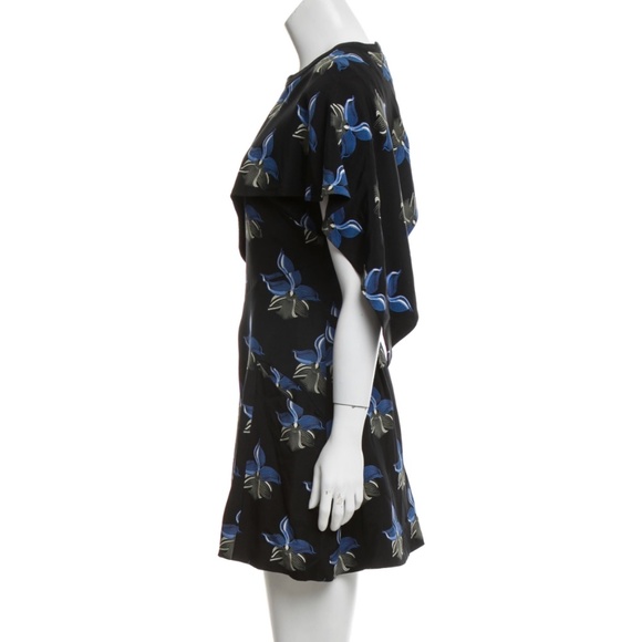 Fendi Size S 100% Silk Floral Ruffle Mini Dress - Picture 4 of 8